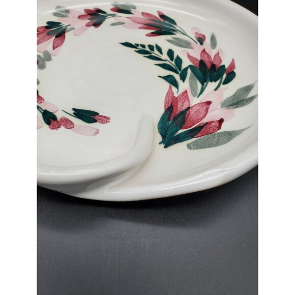 Clay Works Halifax N S Canada Pottery Dish Plate Flowers Unusual - Picture 2 of 12